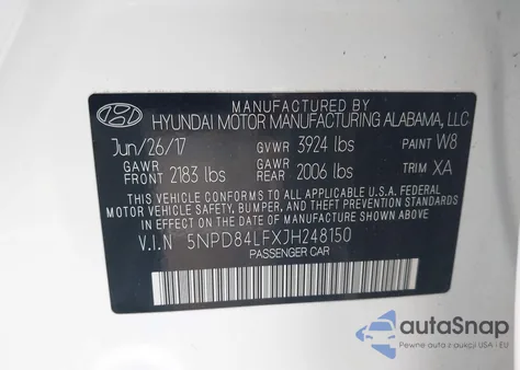 2018 Hyundai Elantra Sel из США, поврежденный, VIN 5NPD84LFXJH248150